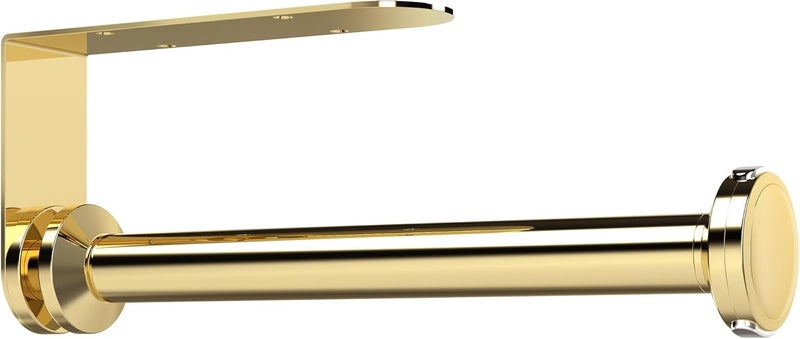 theaoo Paper Towel Holder Under Cabinet, One-Handed Tear Wall Mount Paper Towel Holder Dispenser with Damping Function for Kitchen Organization, Stainless Steel, Self-Adhesive or Drill mounting, Gold - Image 1